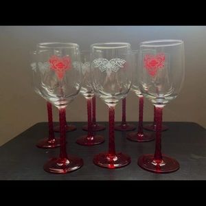 Harley-Davidson logo crystal wine glasses